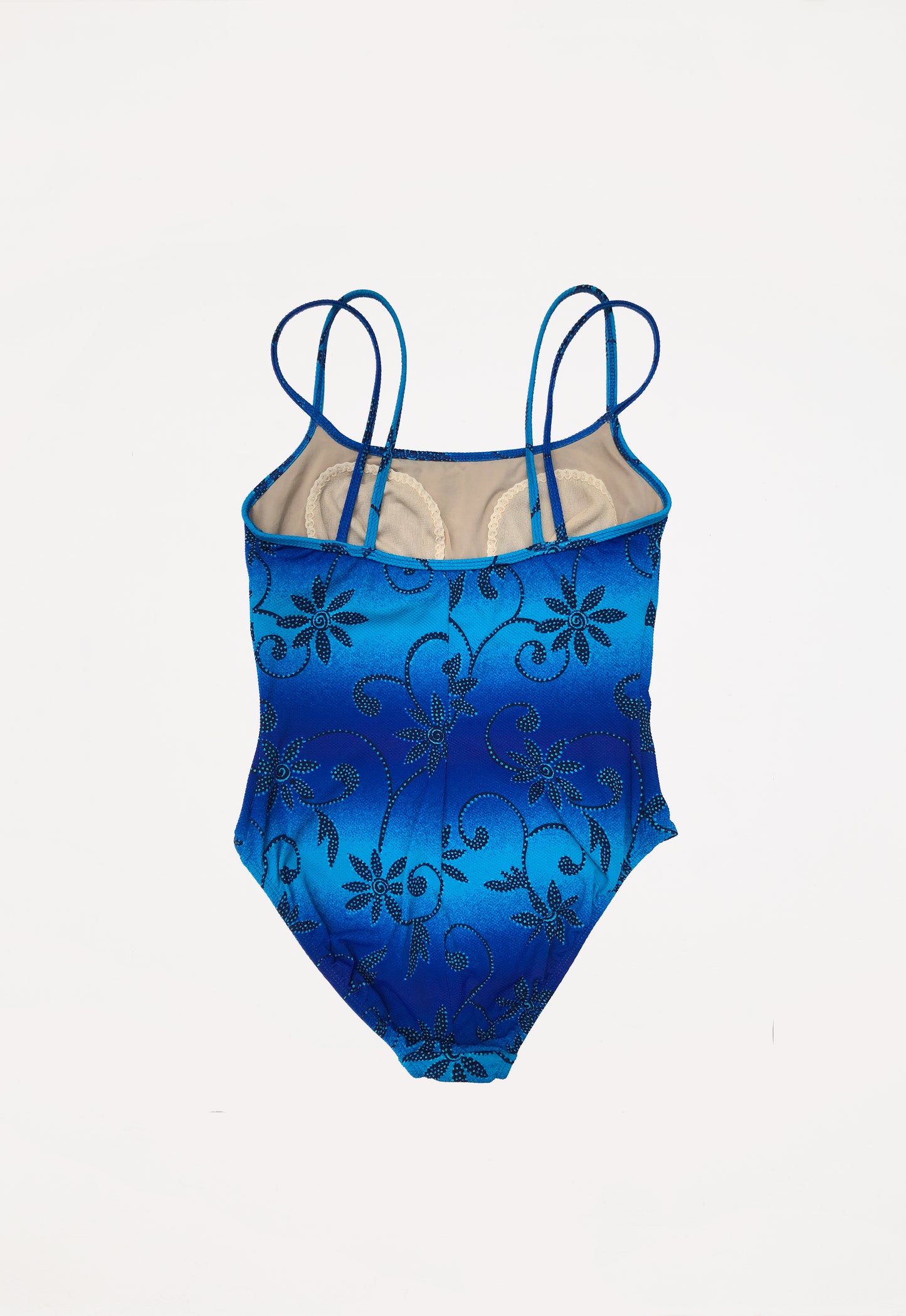 Blue floral maillot