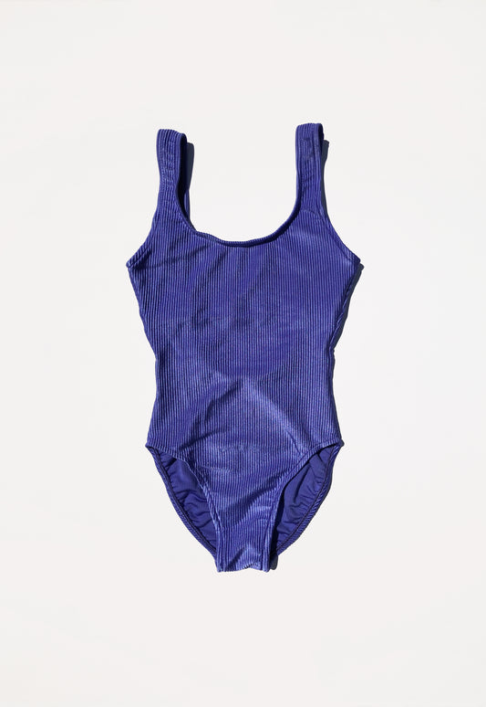 Ribbed purple maillot size 8